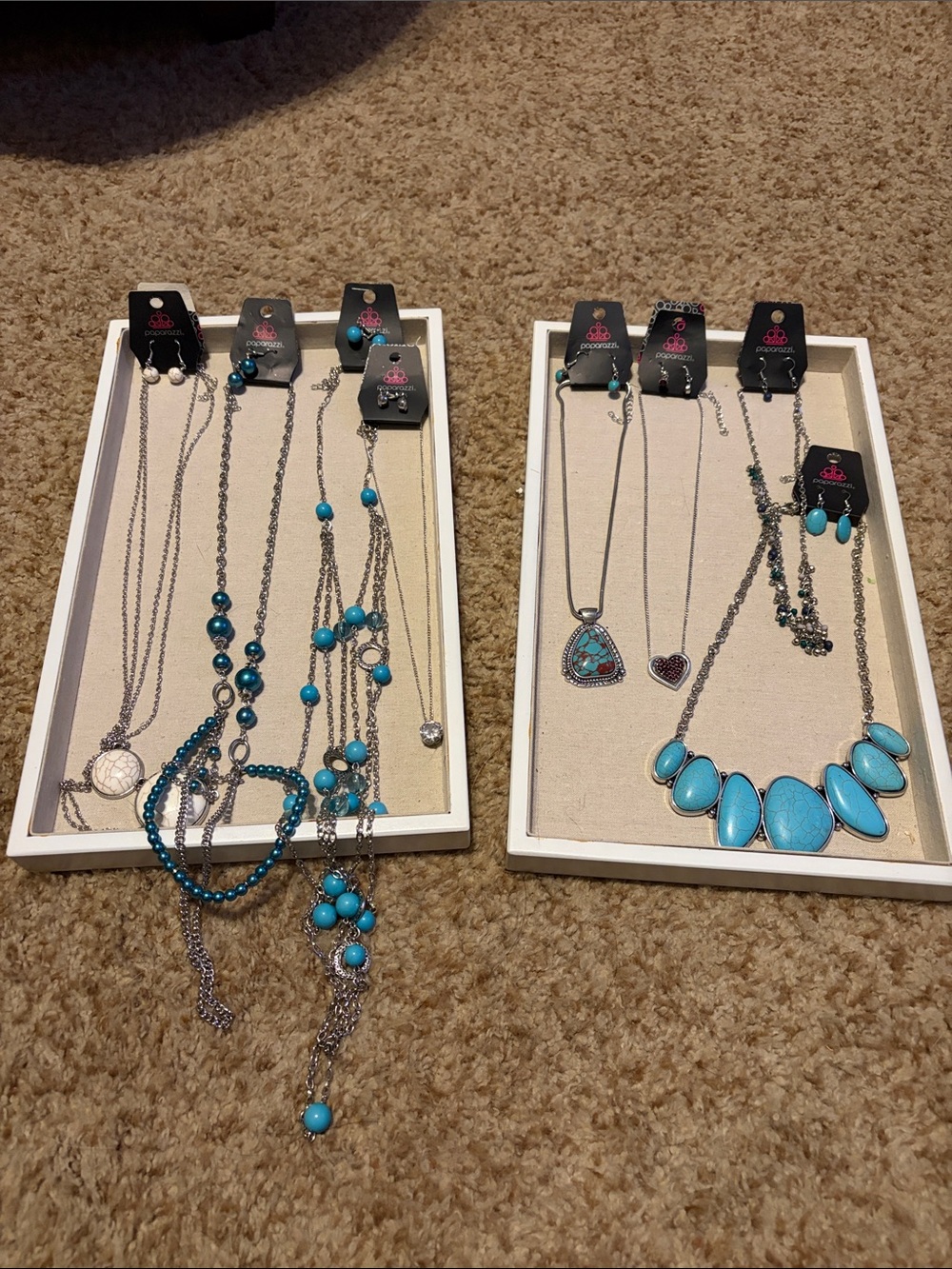 paparazzi Turquoise Multi-Necklace Set with Pendant Accents - 8 necklaces